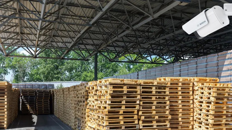 The stacked of a pallets for forklift. Packaging and carriage of